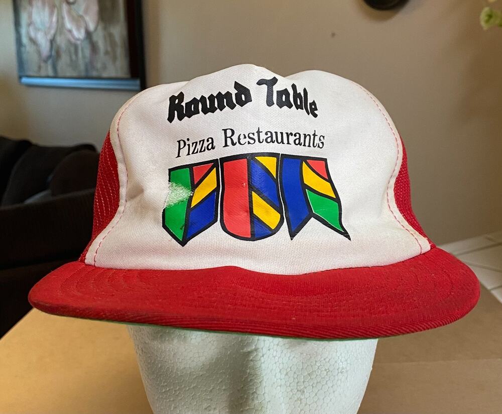 Vintage 1982 Round Table Pizza Snapback Hat Foam Mesh Restarrant Advertising